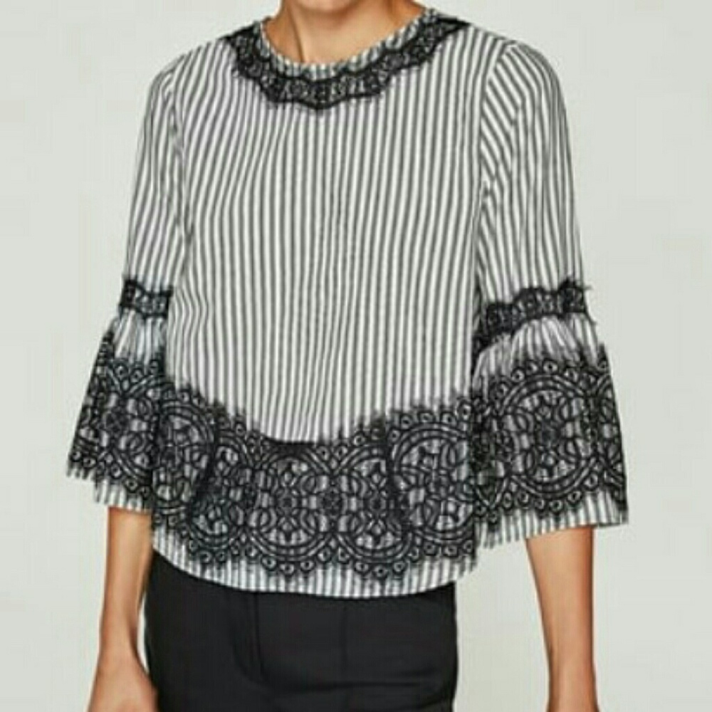 Zara Blouse with Lace Detail